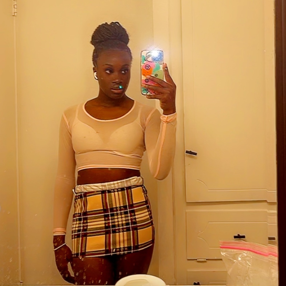 Yellow cotton pencil shirt